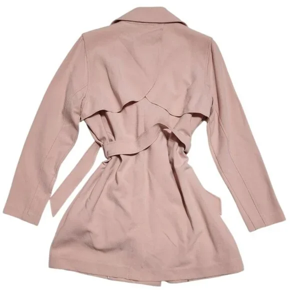 Abercrombie light pink double breasted trenchcoat with belt - Picture 3 of 6